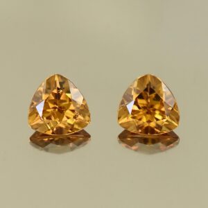 YellowOrangeZircon trill pair 6.8mm 3.11cts N zn4190