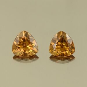 YellowOrangeZircon trill pair 7.4mm 4.01cts N zn4195