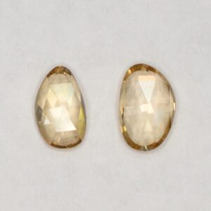 YellowZircon freeform rose cuts 1.00cts 2.46cts 2pcs zn2899
