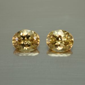 YellowZircon oval pair 11.0x9.0mm 11.10cts zn409