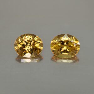 YellowZircon oval pair 12.0x10.0mm 15.07cts zn369 SOLD
