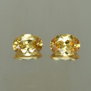 YellowZircon oval pair 7.5x5.5mm 2.60cts zn2679