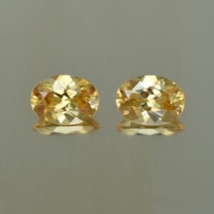 YellowZircon oval pair 7.5x5.5mm 2.82cts zn1142