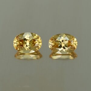 YellowZircon oval pair 7.5x5.5mm 3.03cts zn764