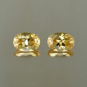 YellowZircon oval pair 7.5x5.5mm 3.05cts zn2672