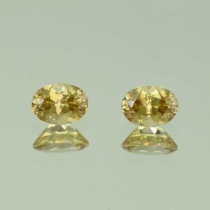 YellowZircon oval pair 7.5x5.5mm 3.20cts H zn3807