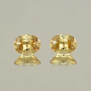 YellowZircon oval pair 8.0x6.0mm 3.75cts H zn3810