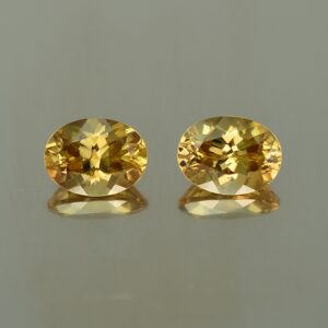 YellowZircon oval pair 8.5x6.5mm 4.74cts zn2674