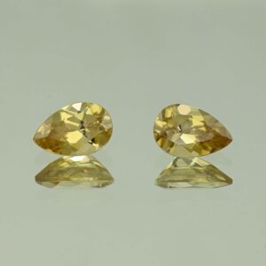 YellowZircon pear pair 9.0x6.0mm 3.79cts H zn3791