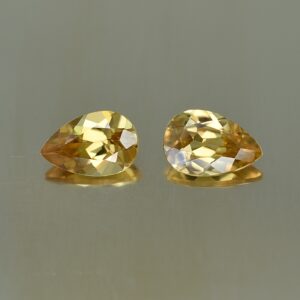YellowZircon pearshape pair 9.0x6.0mm 3.75cts zn2677 1