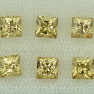 YellowZircon princess box set 4.0mm 5.10cts H zn5942