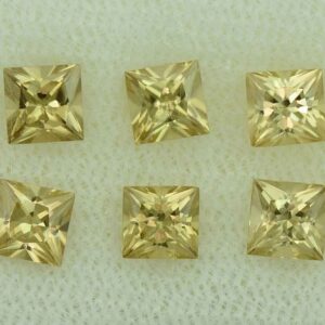 YellowZircon princess box set 4.0mm 5.21cts H zn6730