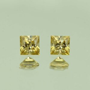 YellowZircon princess pair 4.5mm 1.50cts H zn3829