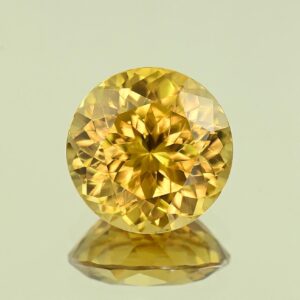 YellowZircon round 14.0mm 15.25cts H zn8105