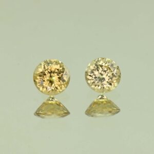 YellowZircon round pair 5.0mm 1.43cts H zn3818
