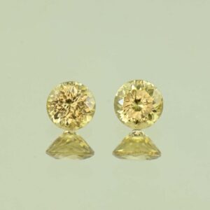 YellowZircon round pair 5.0mm 1.53cts H zn3819