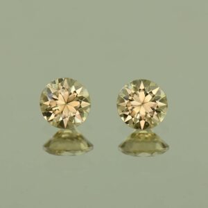YellowZircon round pair 5.4mm 1.83cts H zn7642