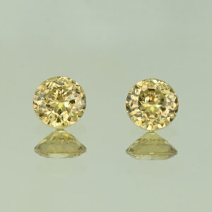 YellowZircon round pair 5.5mm 1.80cts H zn3770