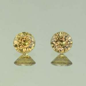 YellowZircon round pair 5.5mm 1.85cts H zn3766