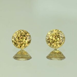 YellowZircon round pair 5.5mm 1.88cts H zn3775