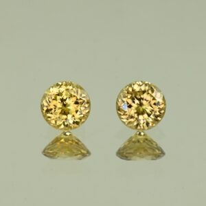 YellowZircon round pair 5.5mm 1.92cts H zn3824