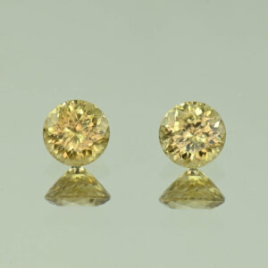 YellowZircon round pair 5.5mm 2.00cts H zn3767