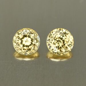 YellowZircon round pair 5.5mm 2.01cts zn2117 SOLD