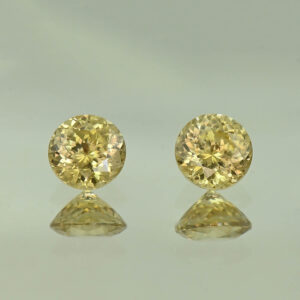 YellowZircon round pair 6.0mm 2.58cts H zn3780 SOLD