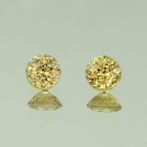 YellowZircon round pair 6.0mm 2.59cts H zn3781 SOLD