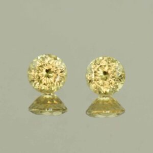 YellowZircon round pair 6.0mm 2.61cts H zn6648