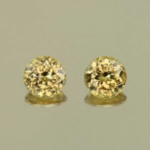 YellowZircon round pair 6.0mm 2.67cts H zn3777 SOLD
