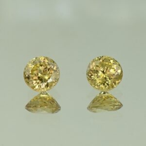 YellowZircon round pair 6.5mm 3.26cts H zn3783 SOLD