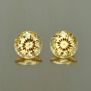 YellowZircon round pair 6.5mm 3.36cts zn2670 SOLD