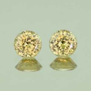 YellowZircon round pair 7.0mm 3.96cts H zn5930 SOLD