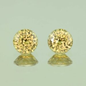 YellowZircon round pair 7.0mm 4.17cts H zn5931 scaled 1 SOLD