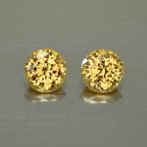 YellowZircon round pair 8.5mm 7.63cts zn3575