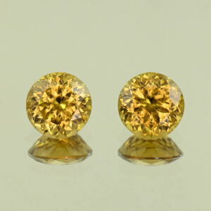 YellowZircon round pair 9.0mm 8.56cts H zn8109