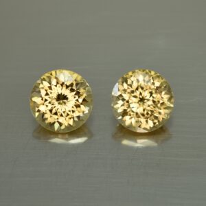 YellowZircon round pair 9.5mm 10.42cts zn844 SOLD