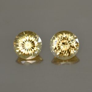 YellowZircon round pair 9.5mm 9.85cts zn785 SOLD