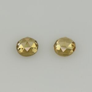 YellowZircon round rose cut pair 5.0mm 1.72cts H zn7717 a