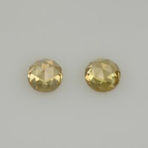 YellowZircon round rose cut pair 5.0mm 1.74cts H zn7718 a