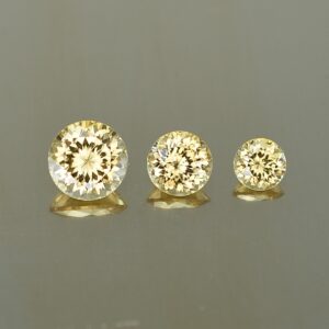 YellowZircon round suite 4.0 5.0 6.0mm 2.33cts zn2680 SOLD