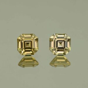 YellowZircon sq eme cut pair 6.0mm 3.21cts H zn5934