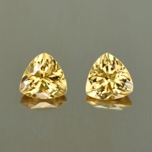 YellowZircon trillion pair 6.0mm 2.45cts zn2675 SOLD