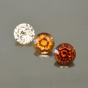 Zircon Suite round 8.5mm 10.45cts 3pcs N a zn1140