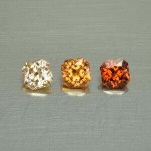 Zircon Suite sq rad 4.4mm 2.03cts 3pcs N a zn2930 SOLD