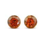 RedOrangeZircon round pair 6.0mm 2.53cts N zn6624 sh