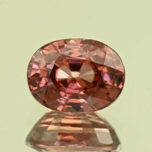 RoseZircon oval 10.7x8.1mm 5.91cts H zn884