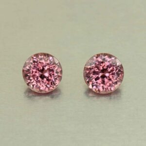RoseZircon round pair 8.0mm 5.72cts H zn8260 SOLD