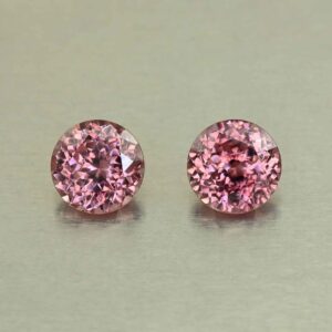 RoseZircon round pair 8.0mm 5.79cts H zn8261